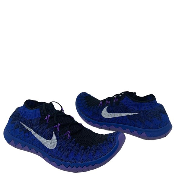 New Nike Free 3.0 Flyknit 636231-014 Royal/Black/White/Multicolor Sneakers Sz 9 - Picture 4 of 13